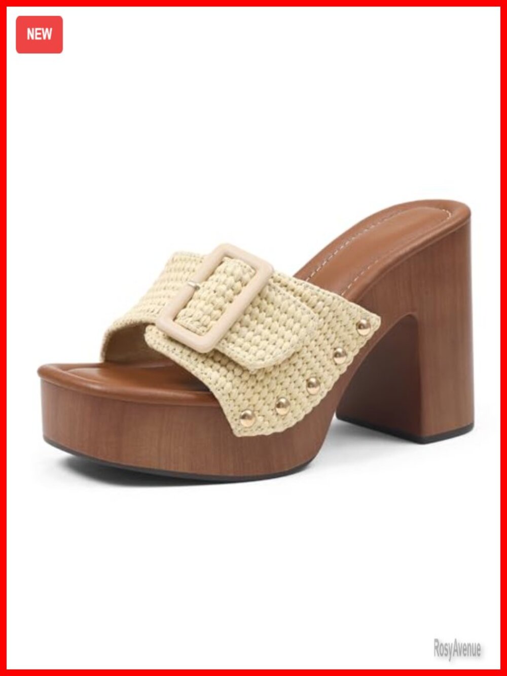 Womens Platform Chunky Heels Sandals Open Toe High Block Heeled Sandals Slip On